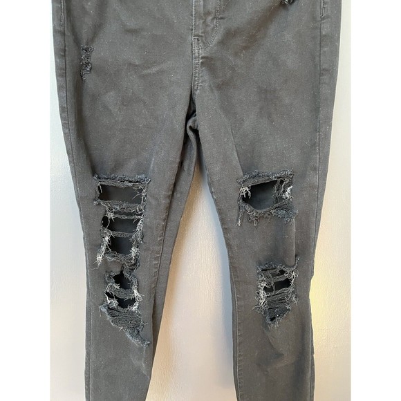 American Eagle Next Level Stretch Curvy High Rise Jegging Jeans Black Womens 10 - Picture 2 of 5